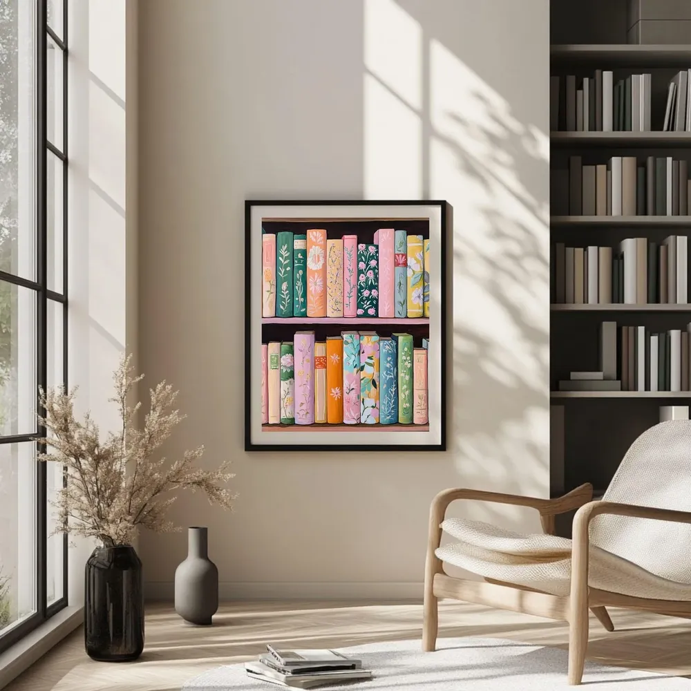 Vintage Book Inspired Book Stack Art Print - Image 3