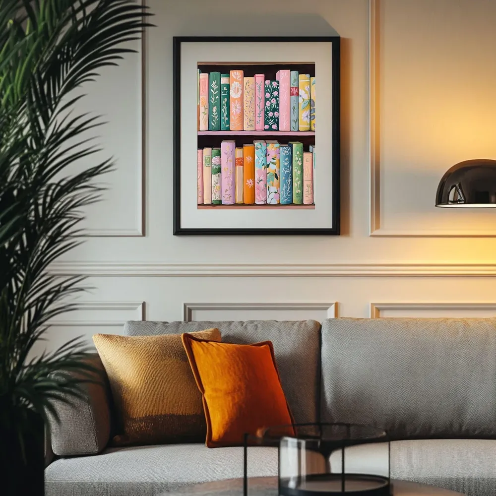 Vintage Book Inspired Book Stack Art Print - Image 5