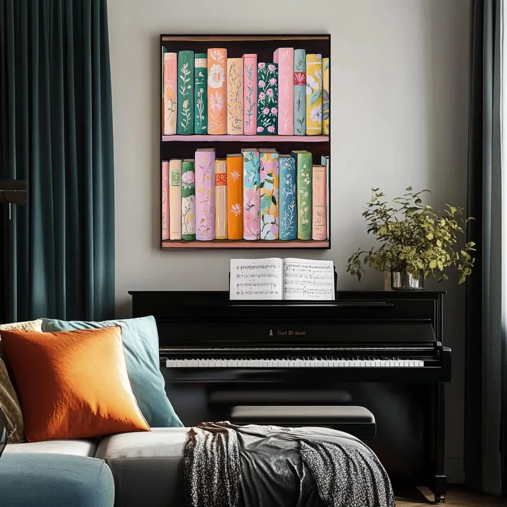 Vintage Book Inspired Book Stack Art Print - Image 4
