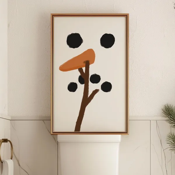 Snowman Bathroom Funny Festive Decor Art Print