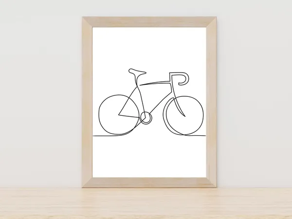 Bicycle Line Art Minimalist Cycling Art Print