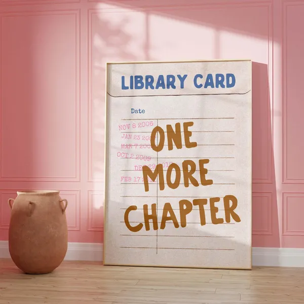 One More Chapter Poster Print, Library Card Book