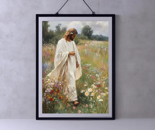 Jesus Leaves The 99 Christian Religious Art Print