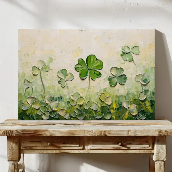 Lush Green Clover Art Print for Nature-Inspired Decor