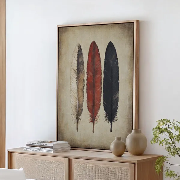 Rustic Feather Art Print, Nature-Inspired Decor
