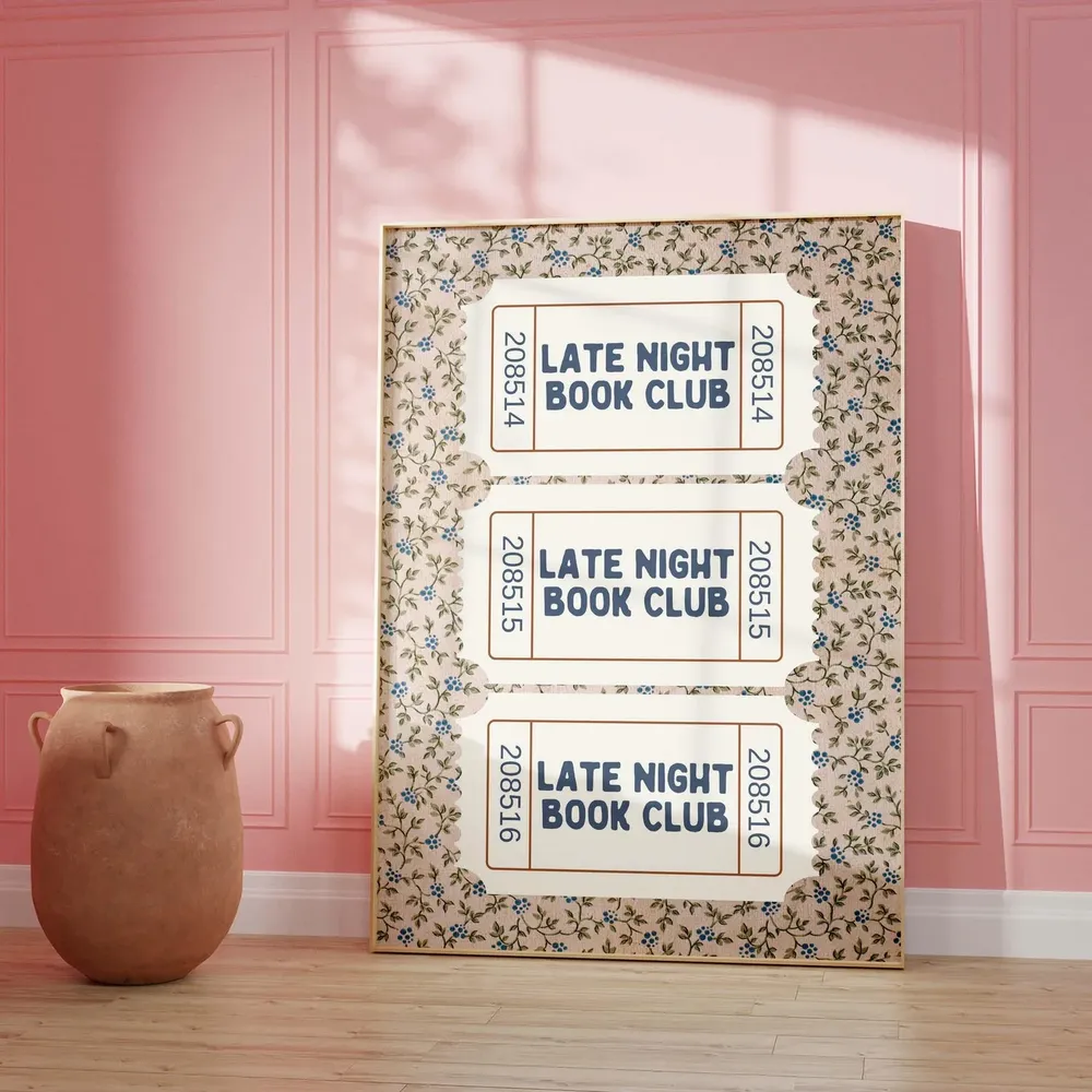 Vintage Book Club Poster, Reading Nook Decor - Image 3