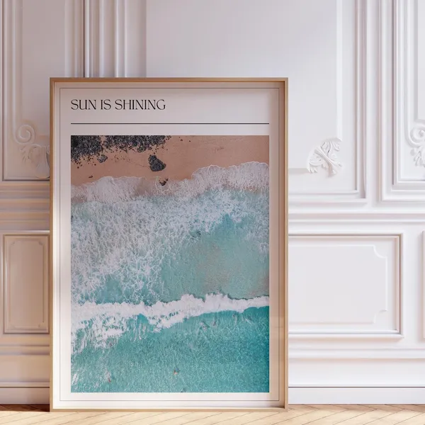 Vintage Surf Poster, Beach and Ocean Wall Art