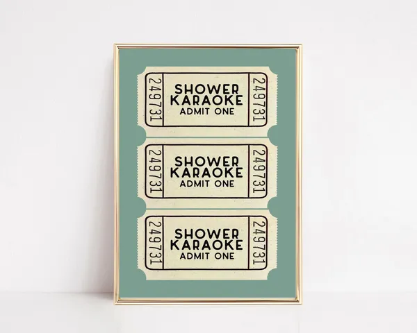 Shower Karaoke Funny Bathroom Wall Art Print