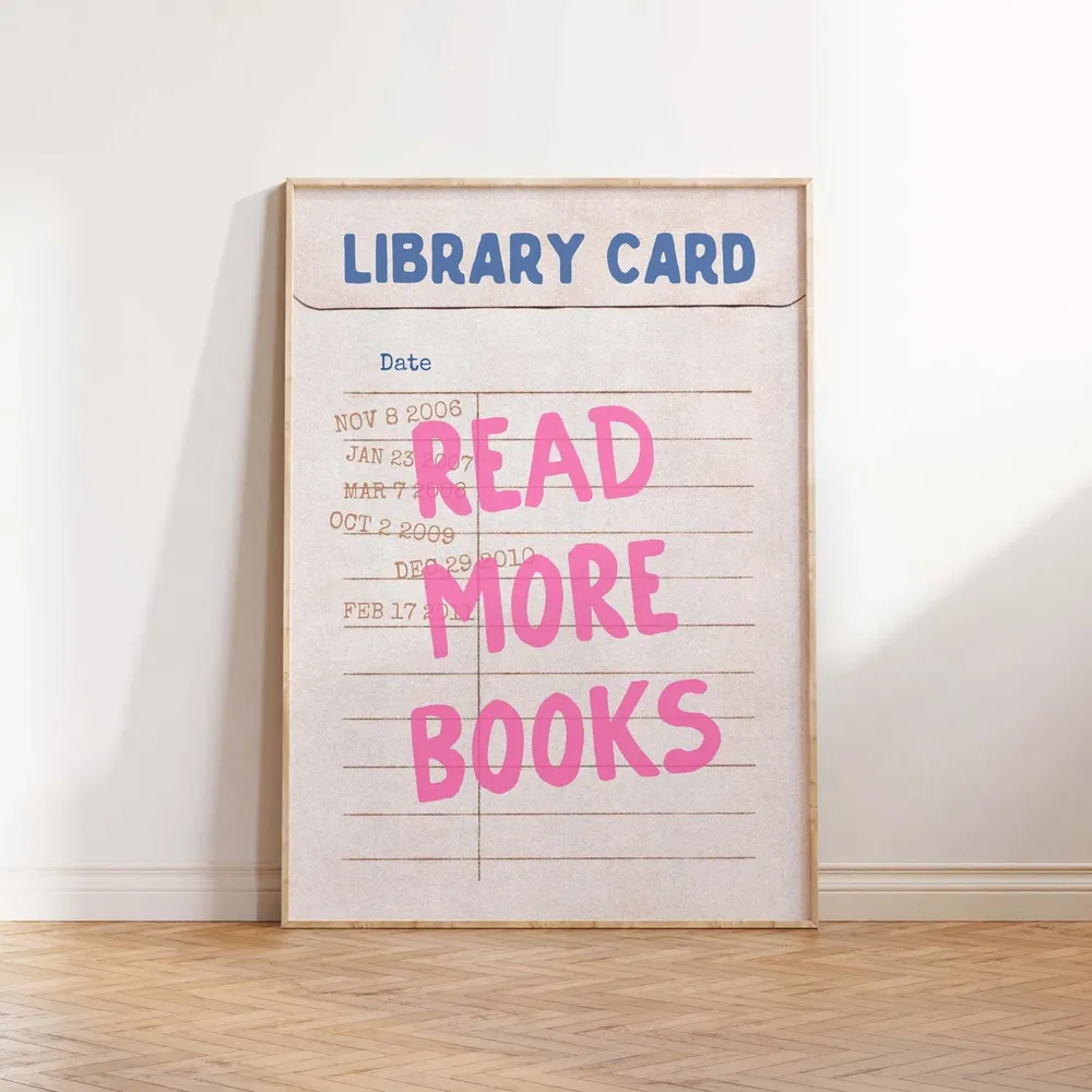 Read More Books, Library Card Poster for Readers