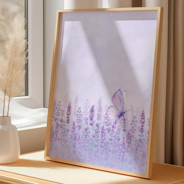 Lavender Field Vintage Watercolor Nursery Art