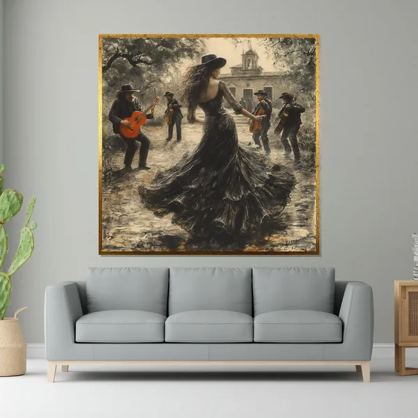 Flamenco Dancer Spanish Music Art Print, Dance Scene