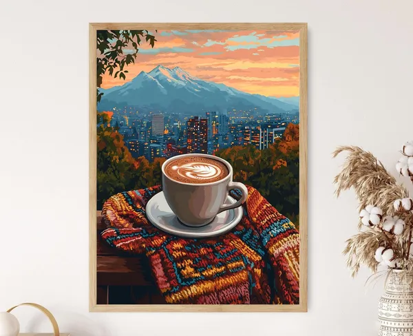Rustic Chocolate En Taza, Santiago Chilean Andes Art Print
