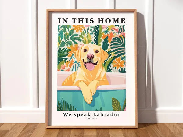 Labrador Art Print, Funny Dog Lovers Gift