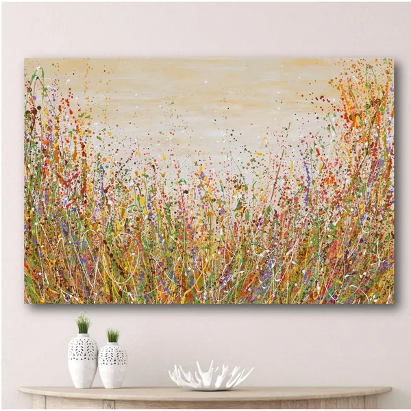 Abstract Wildflower Meadow, Splashed Paint Art Print