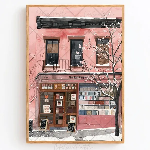 Vintage New York Bookshop Art Print, Literary Poster