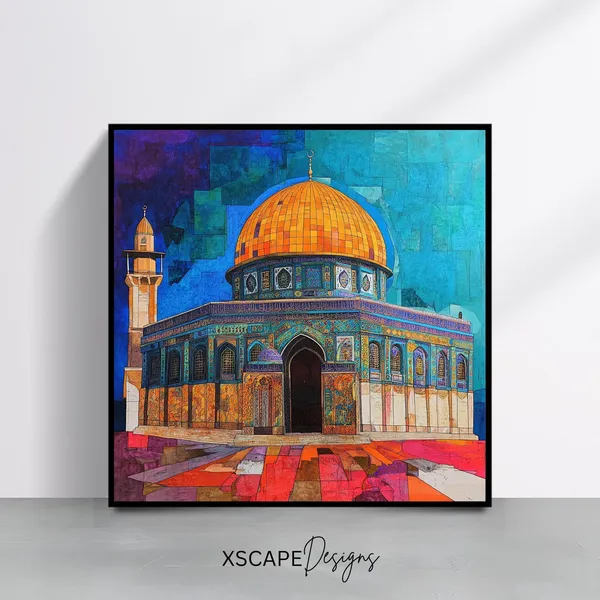 Masjid Al Aqsa Islamic Art Print, Palestine Decor