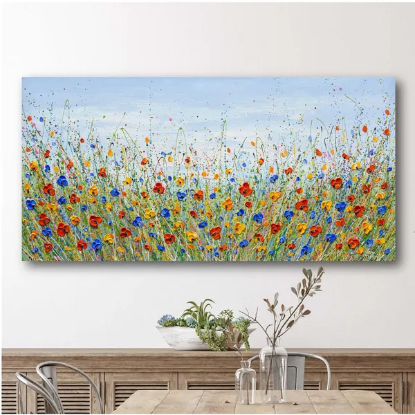 Colorful Wildflower Field Landscape Art Print