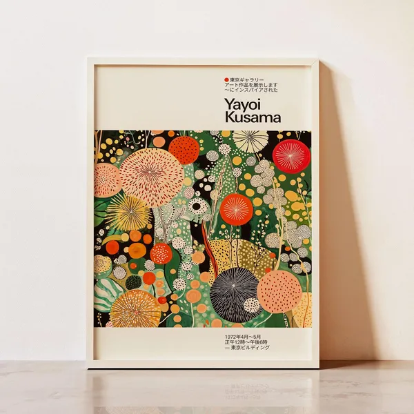 Yayoi Kusama-Inspired Blossom Art Print, Japandi Decor