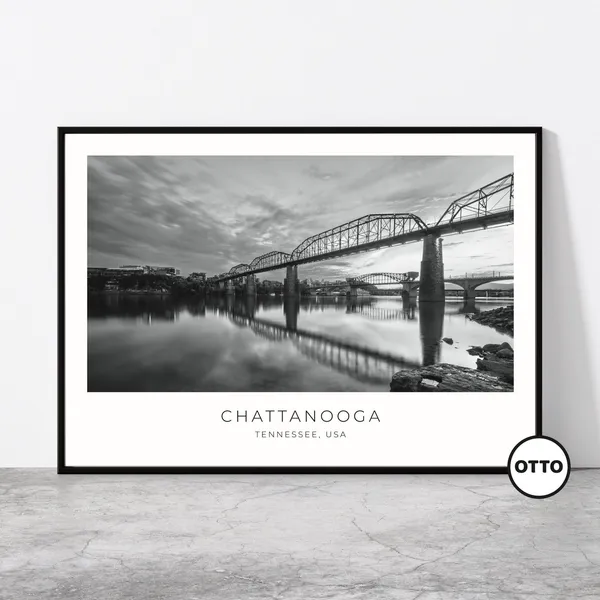 Chattanooga Walnut Street Bridge Travel Poster, Tennessee