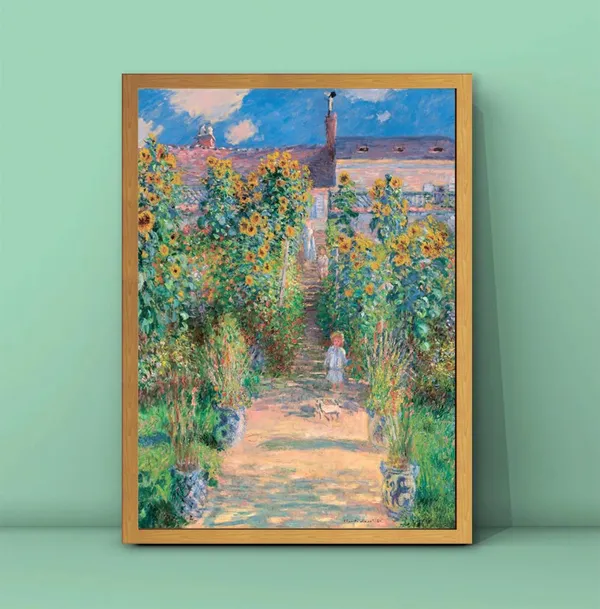 Claude Monet The Artists Garden At Vtheuil, Art Print