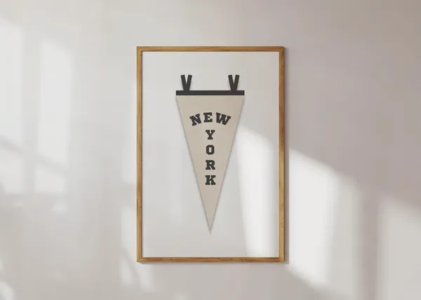 New York Vintage Pennant Flag Art Print, NYC
