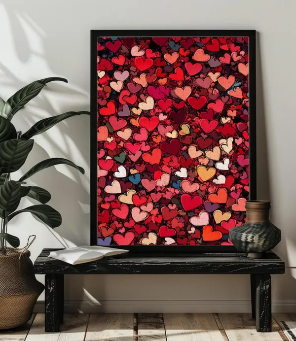 Valentine's Day Love Heart Jigsaw Puzzle Art Print