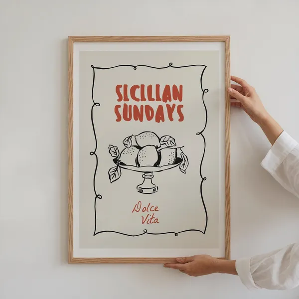 Sicilian Sundays Poster, Italian Kitchen Decor