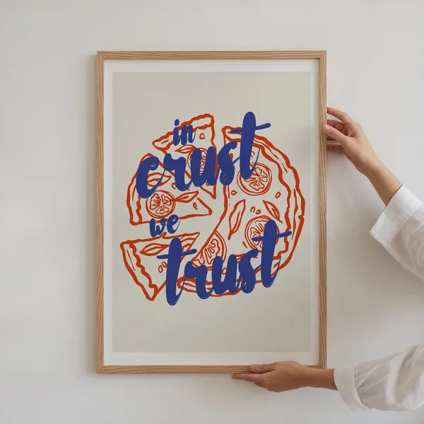 Pizza Lover, In Crust We Trust Retro Art Print