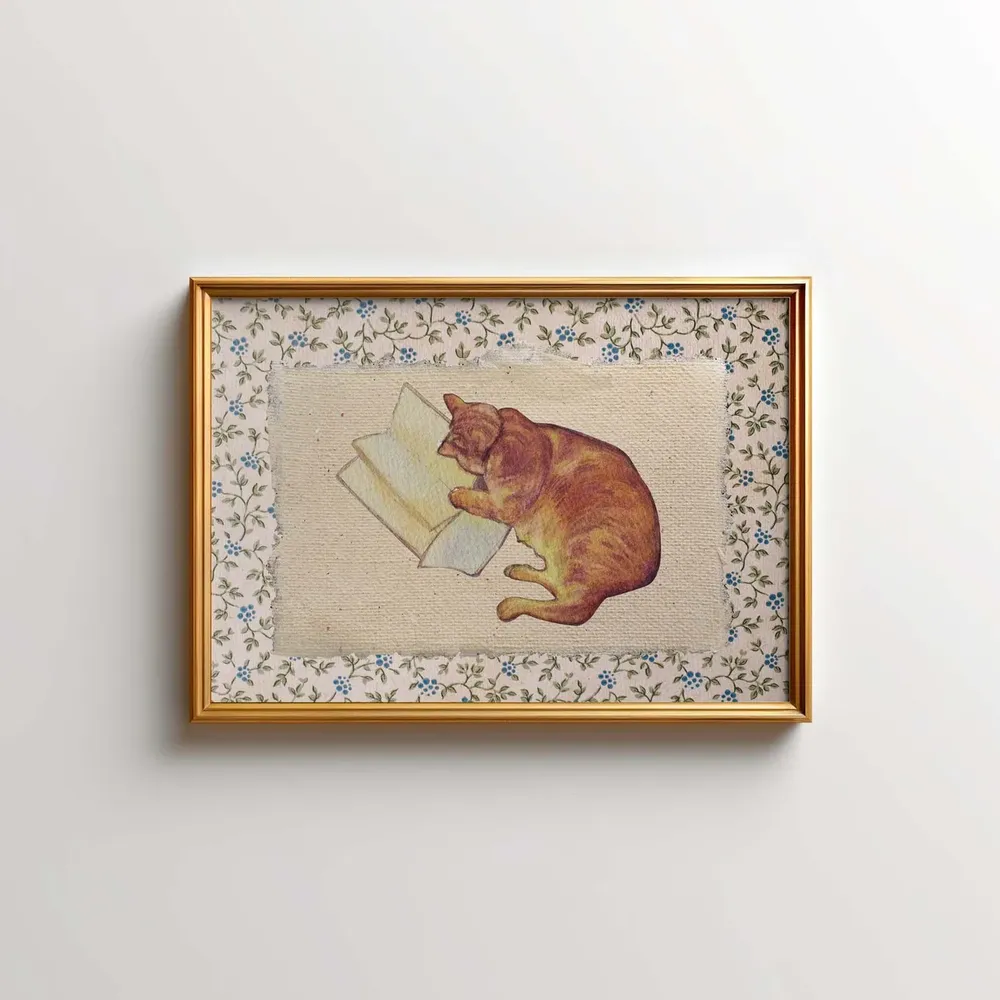 Vintage Book Art, Cute Reading Room Art Print - Image 4