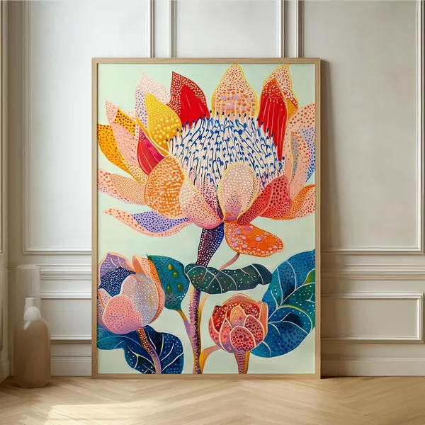 Protea Floral Art, Contemporary Botanical Poster