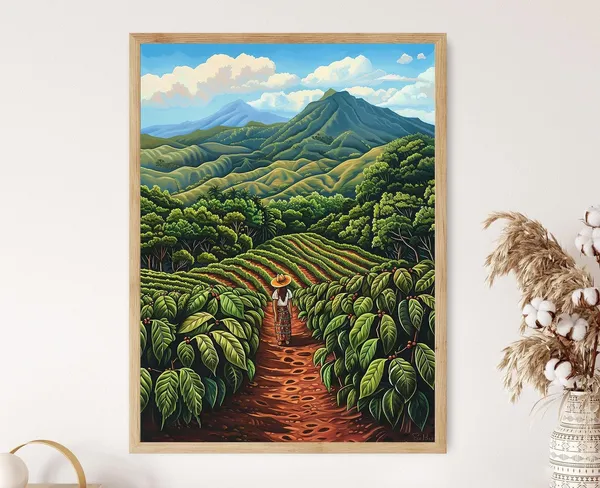 El Salvador Coffee Plantation Landscape Art Print