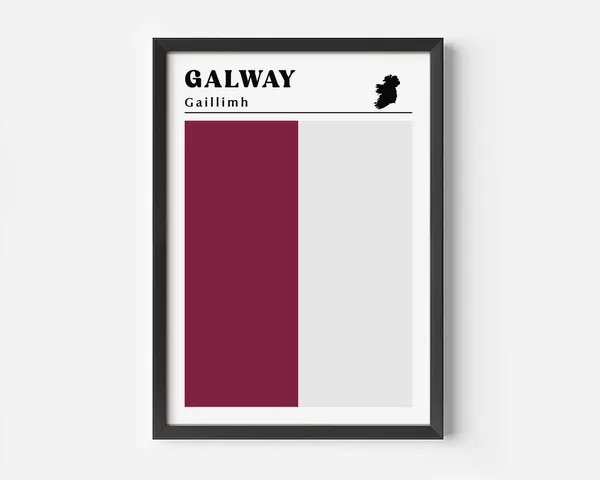 Galway Flag Poster, County Galway GAA Art Print