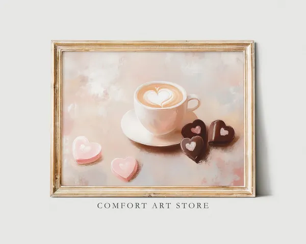 Vintage Heart Coffee Valentines Day Art Print