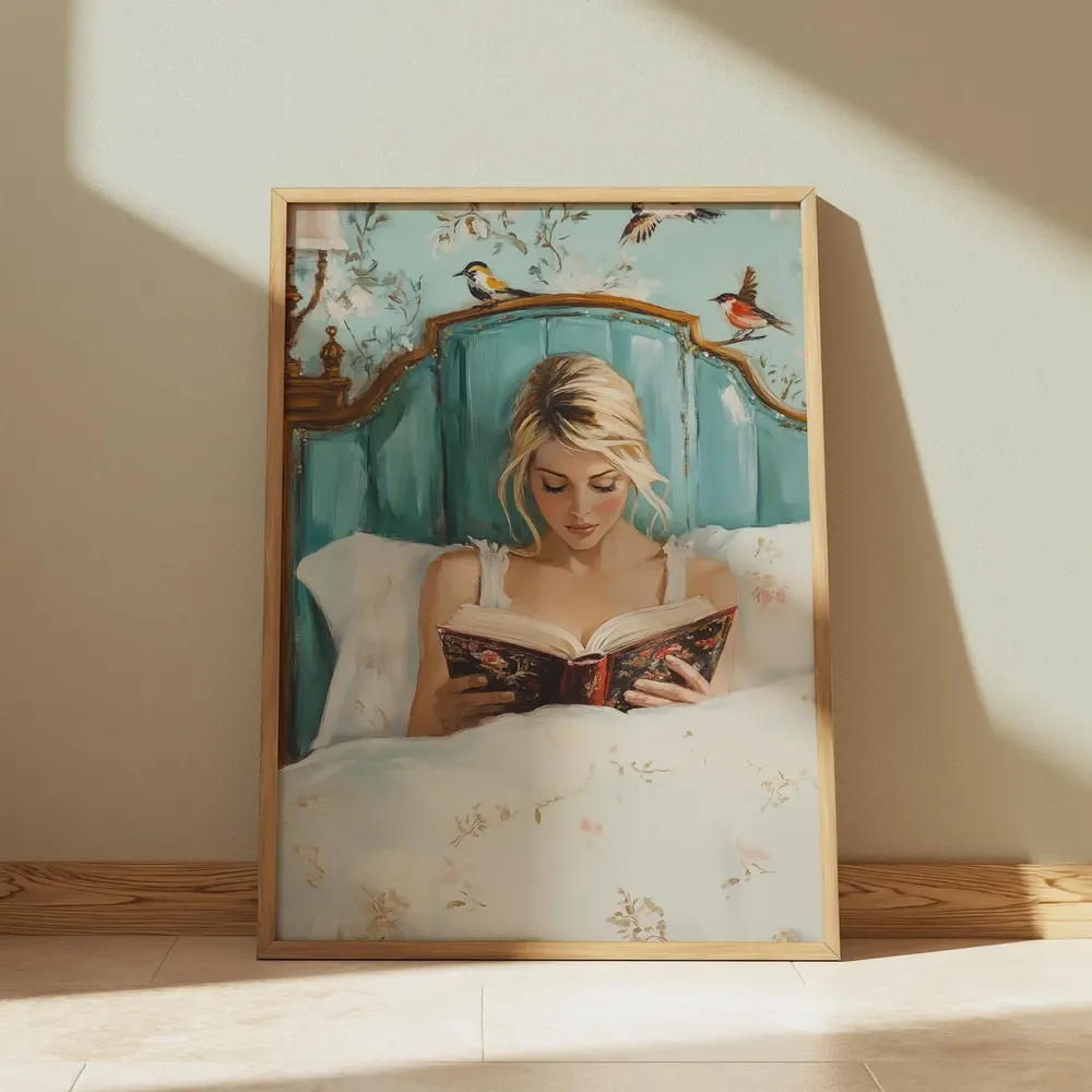 Woman Reading Vintage Gallery Wall Art Print - Image 2