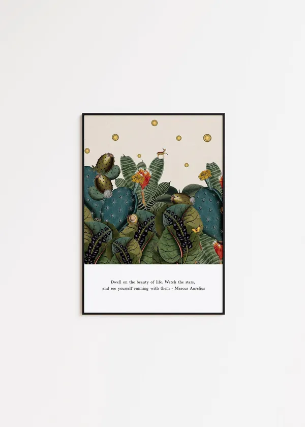 Marcus Aurelius Quote, Whimsical Garden Art Print