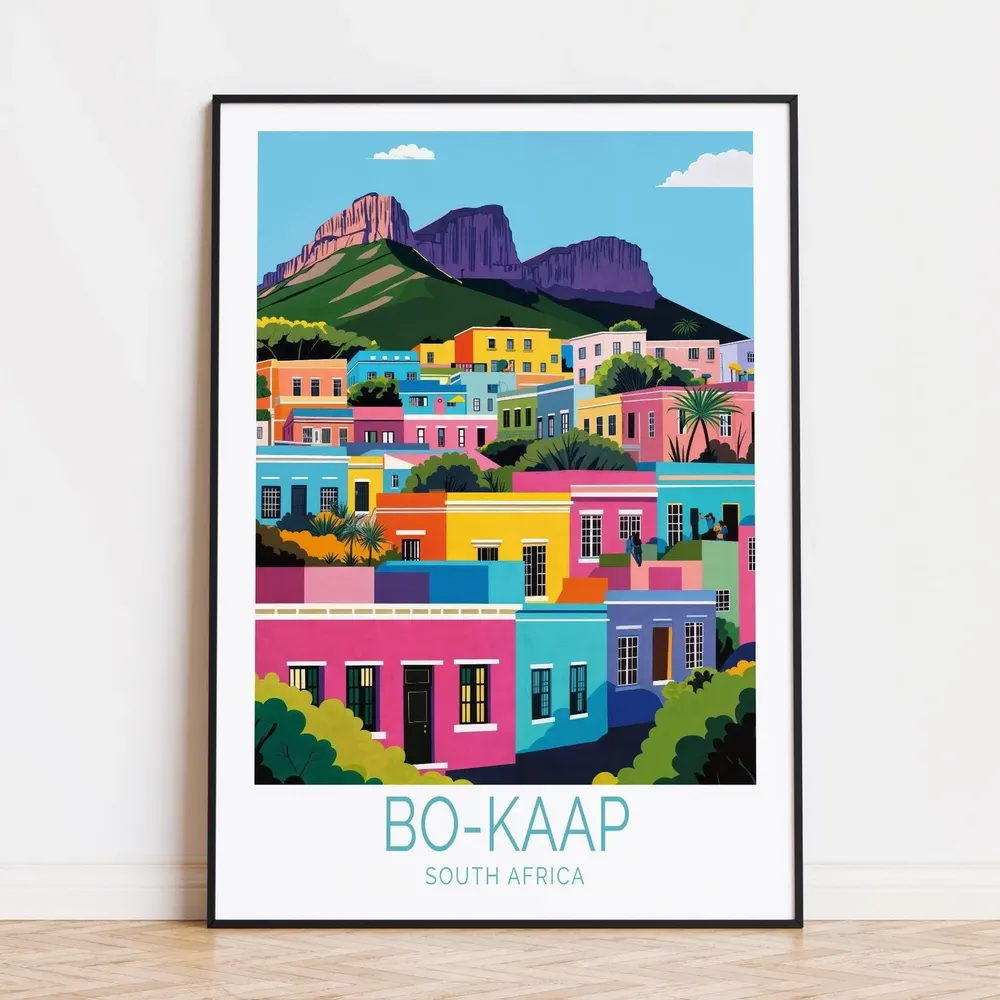 Bo-Kaap South Africa Travel Poster, Travel Poster