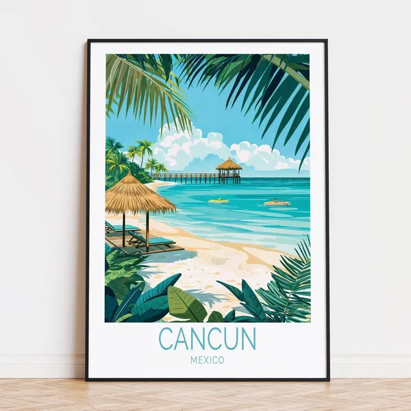 Cancun Yucatan Peninsula Travel Poster