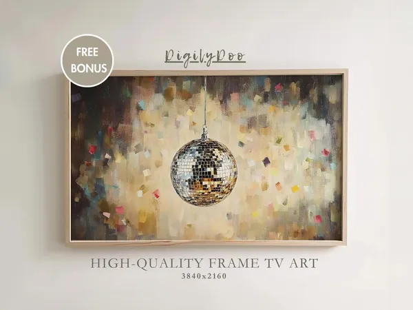 Vintage New Year’s Eve Disco Ball Art Print
