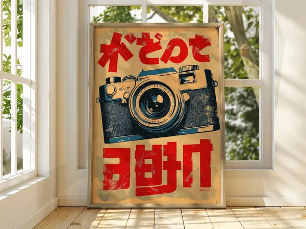 Japanese Camera Advert, Vintage Japan Travel Poster