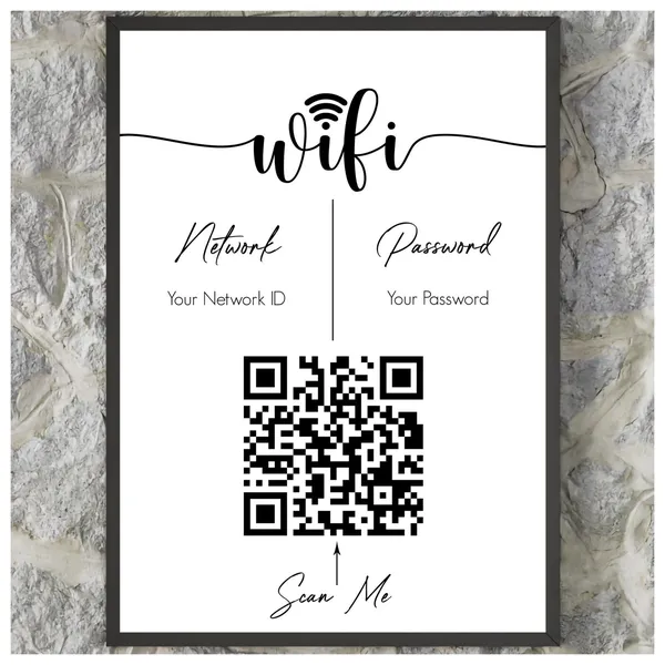 Personalised Wifi Print With QR Code, Art Print