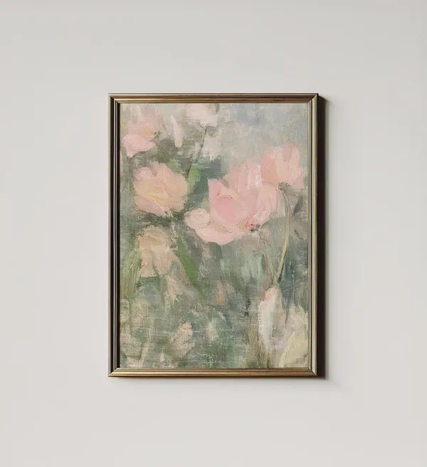 Abstract Spring Tulip Painting, Modern Botanical Art Print