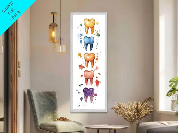 Watercolor Teeth Art Print, Whimsical Dental Decor