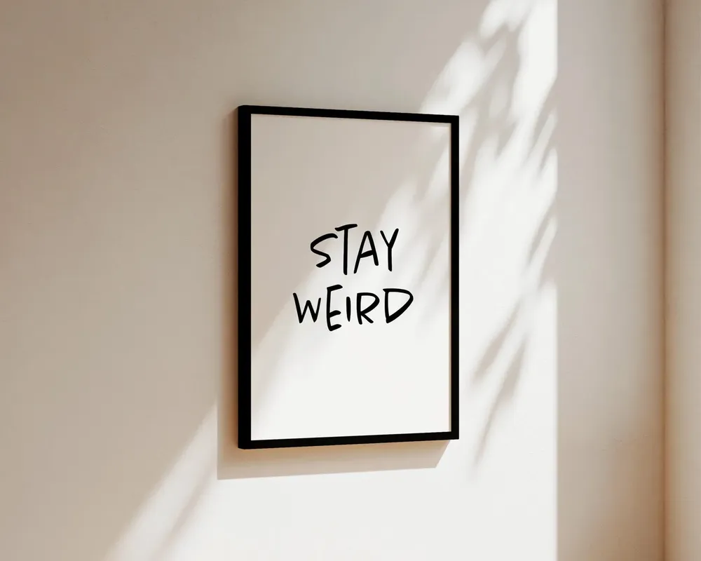 Stay Weird Boys Bedroom Poster, Quirky Black And White - Image 3