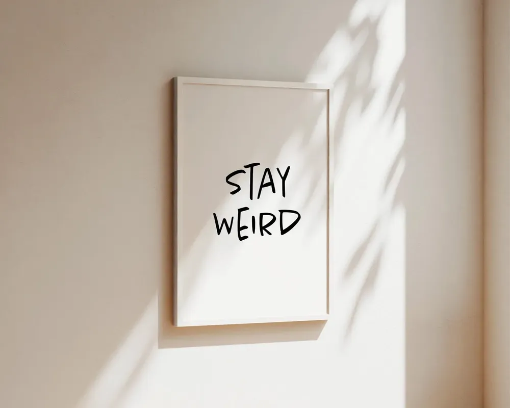 Stay Weird Boys Bedroom Poster, Quirky Black And White - Image 2