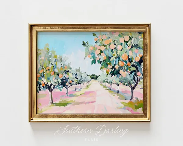 Florida Orange Grove Art Print, Grandmillennial Style