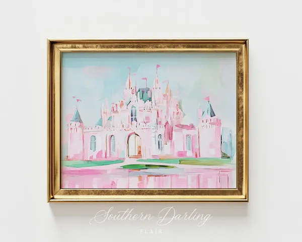 Whimsical Castle Pastel Fairy Castle Art Print