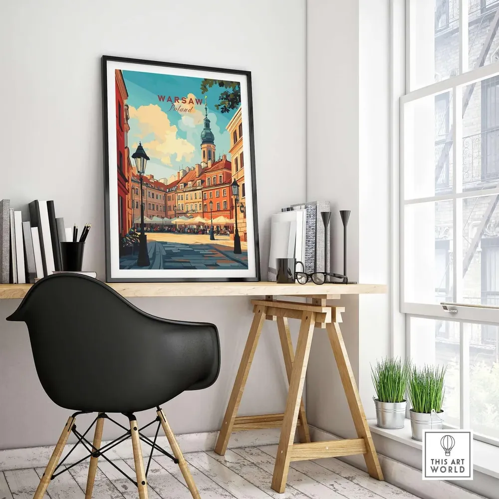 Warsaw Travel Poster, Poland Home Office Decor - Image 4
