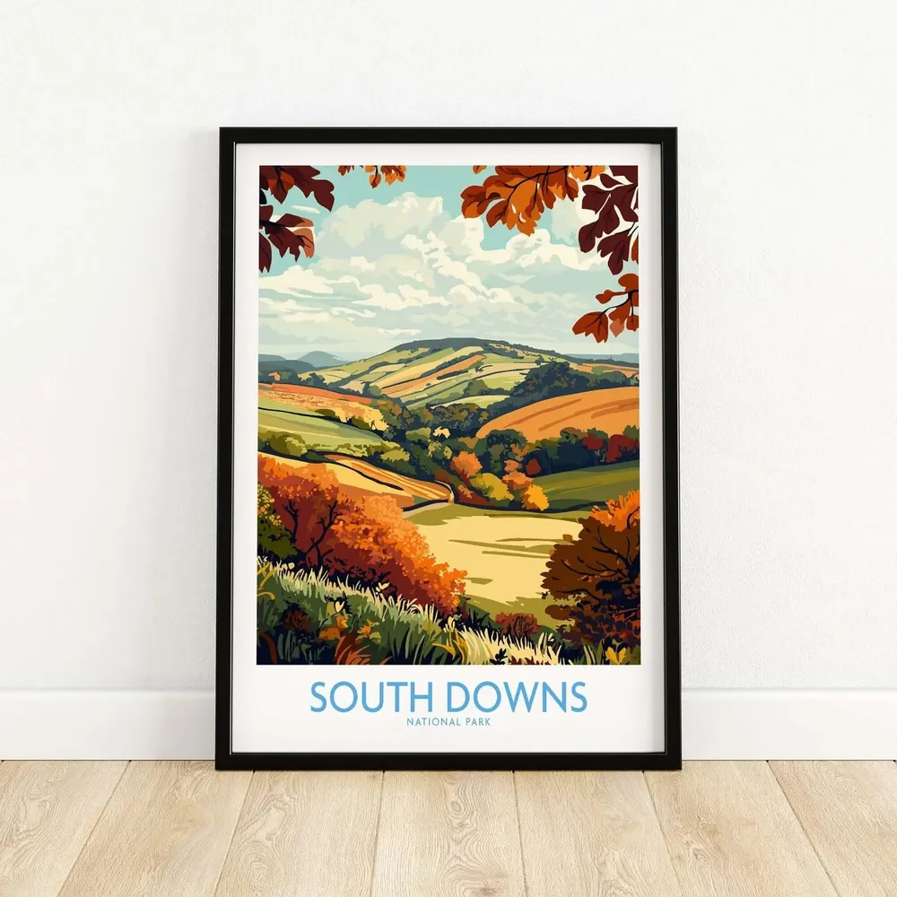 South Downs Travel Poster, England Wall Art - Image 5