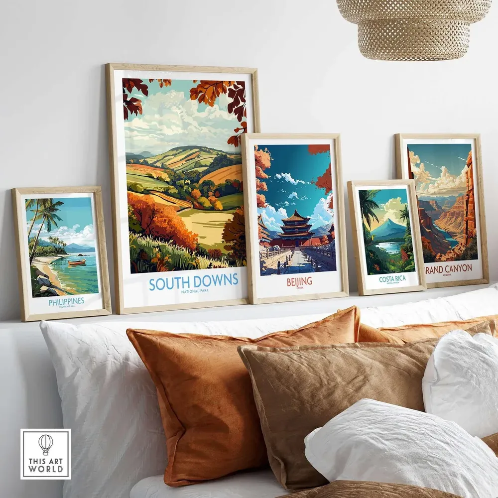 South Downs Travel Poster, England Wall Art - Image 3