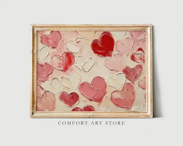 Valentines Day Heart Art Print, Antique Vintage Style